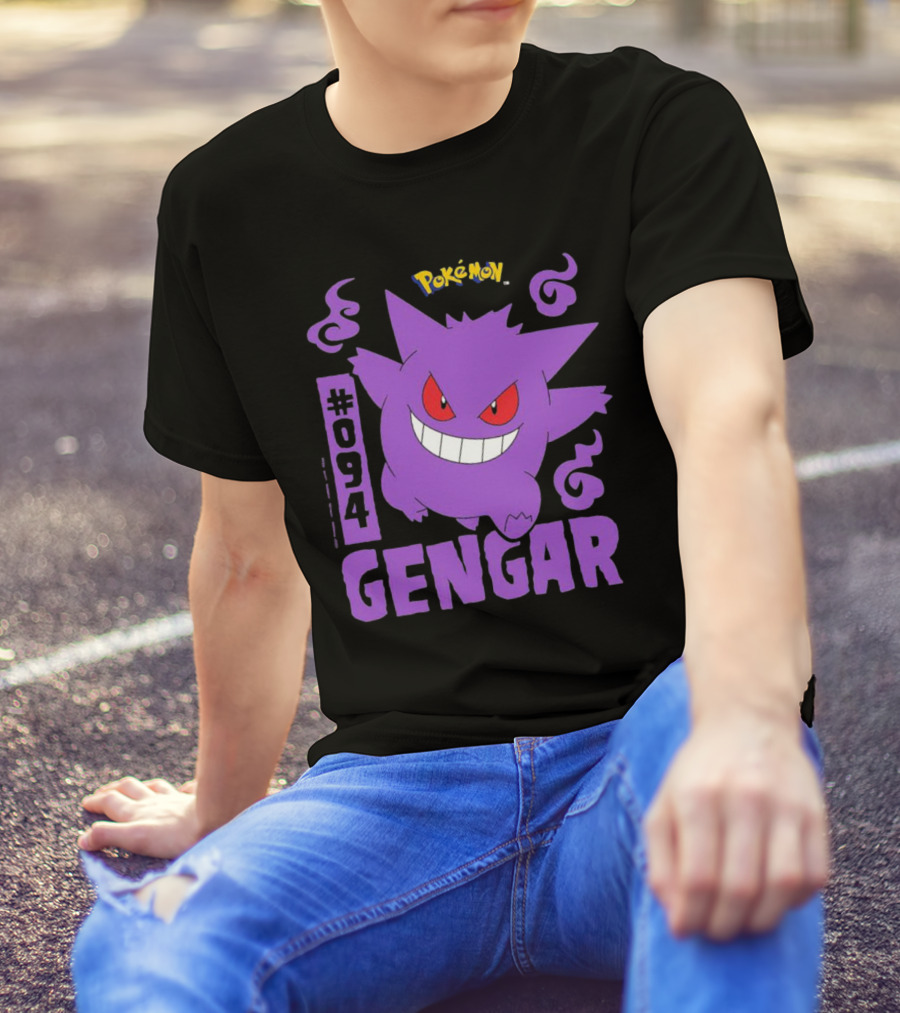 Pokémon #094 Gengar With Iconic Design And Purple T-Shirt