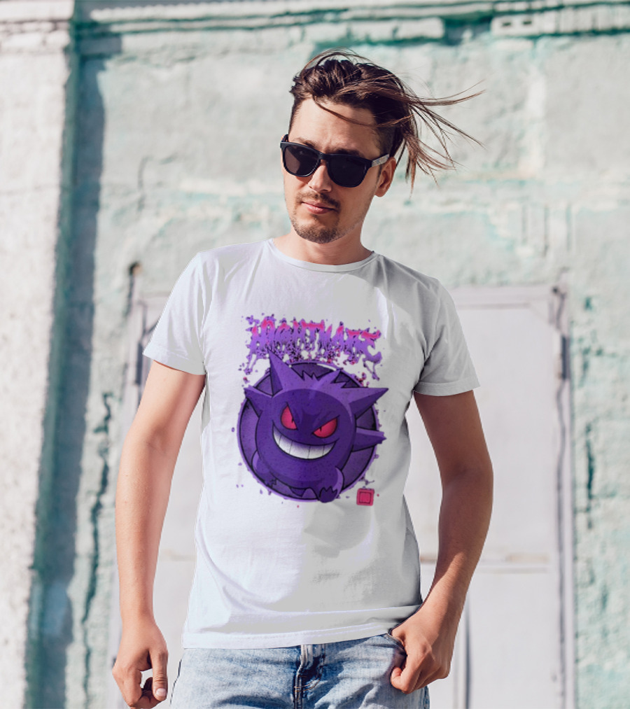 Gengar Nightmare Pokemon Purple Mischief T-Shirt