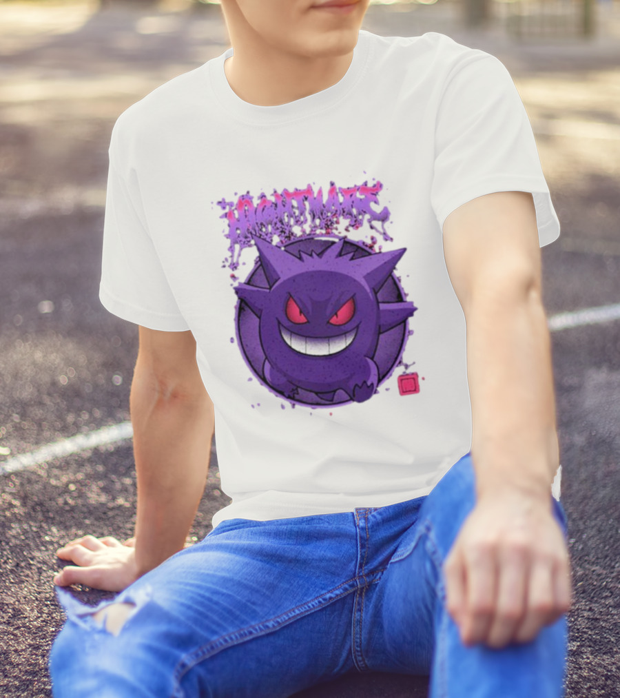Gengar Nightmare Pokemon Purple Mischief T-Shirt