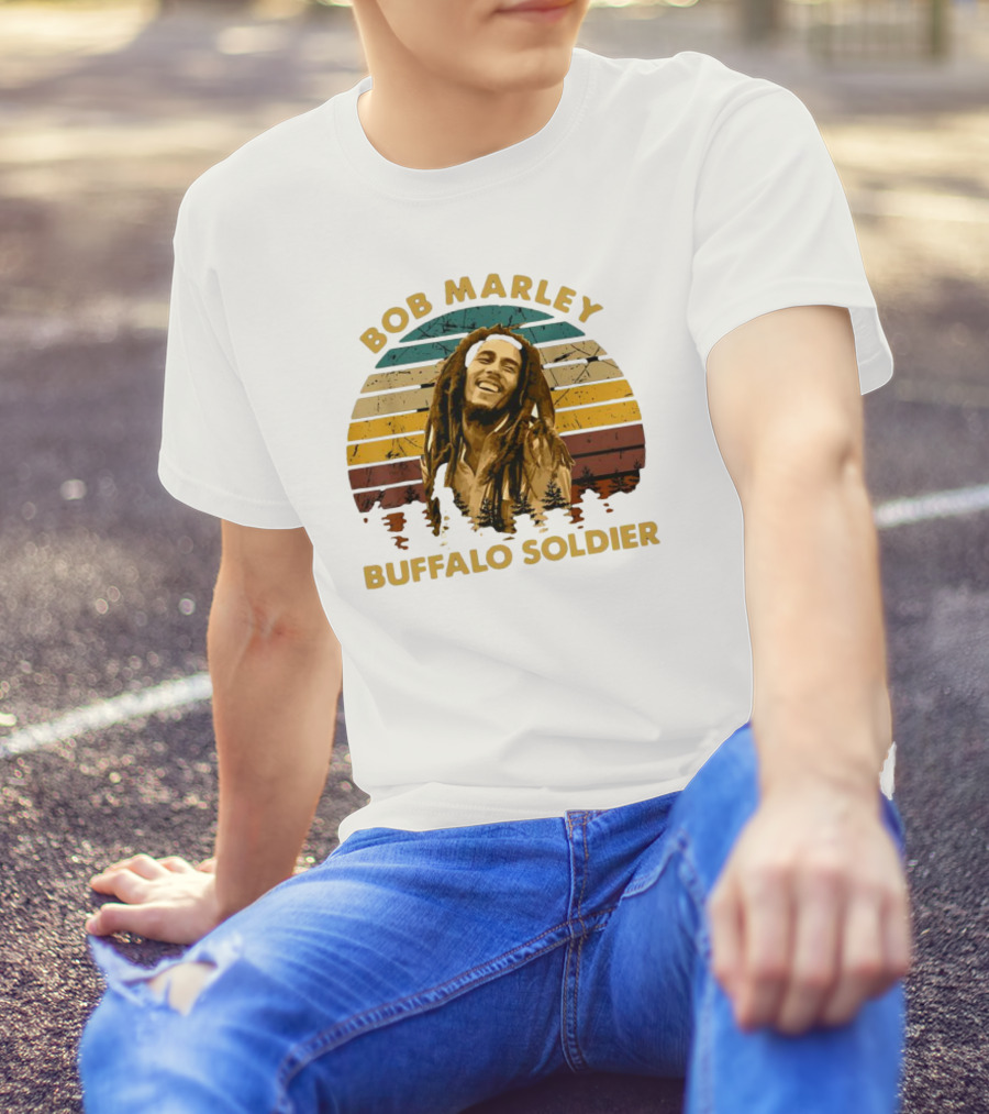 Bob Marley Buffalo Soldier Vintage Retro Sunset T-Shirt
