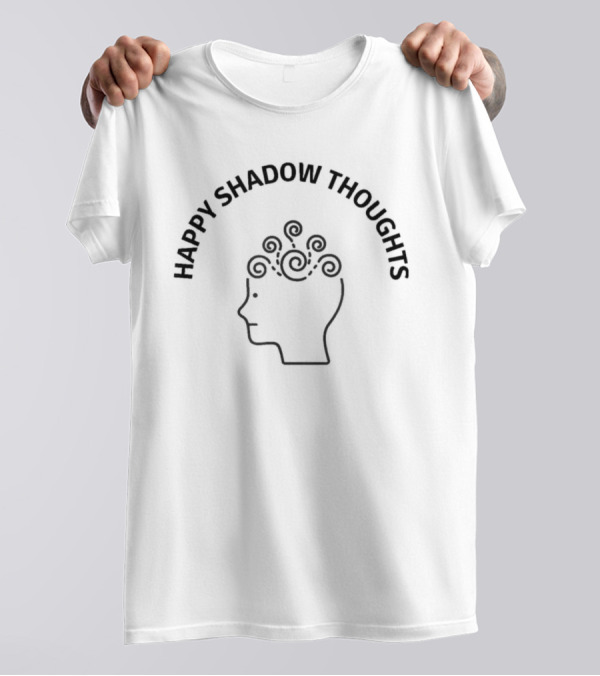 Happy Shadow Thoughts Linh Outline Head With Swirls T-Shirt
