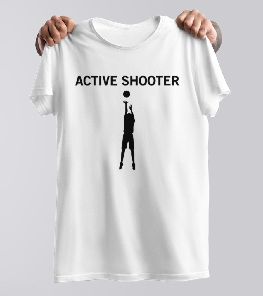 Active Shooter Basketball Silhouette With Player Reaching For Ball T-Shirt