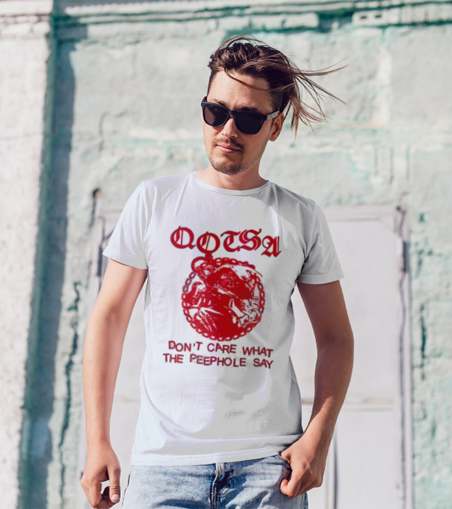 QOTSA Don't Care What The Peephole Say Red Skull T-Shirt