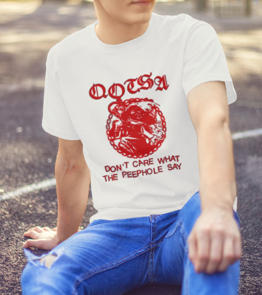 QOTSA Don't Care What The Peephole Say Red Skull T-Shirt