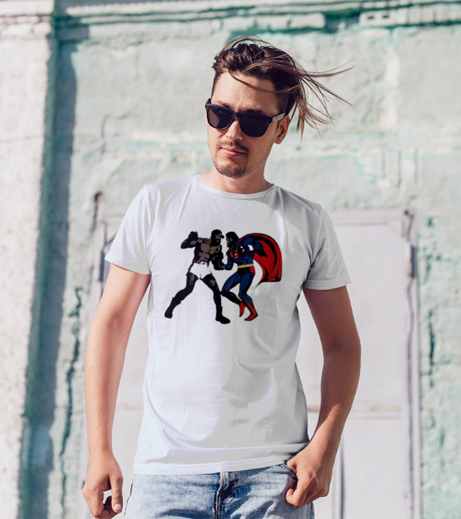Superman Vs Muhammad Ali Iconic Showdown Classic Battle T-Shirt