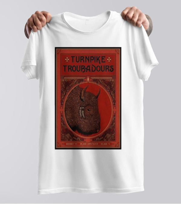 Turnpike Troubadours November 11th Orlando Amphitheater Orlando FL Buffalo Head T-Shirt
