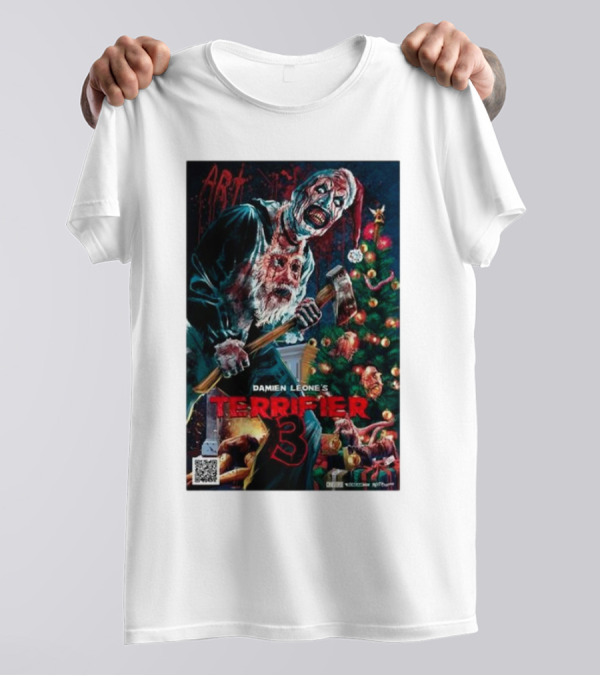 Damien Leone's Terrifier 3 Art Christmas Horror T-Shirt