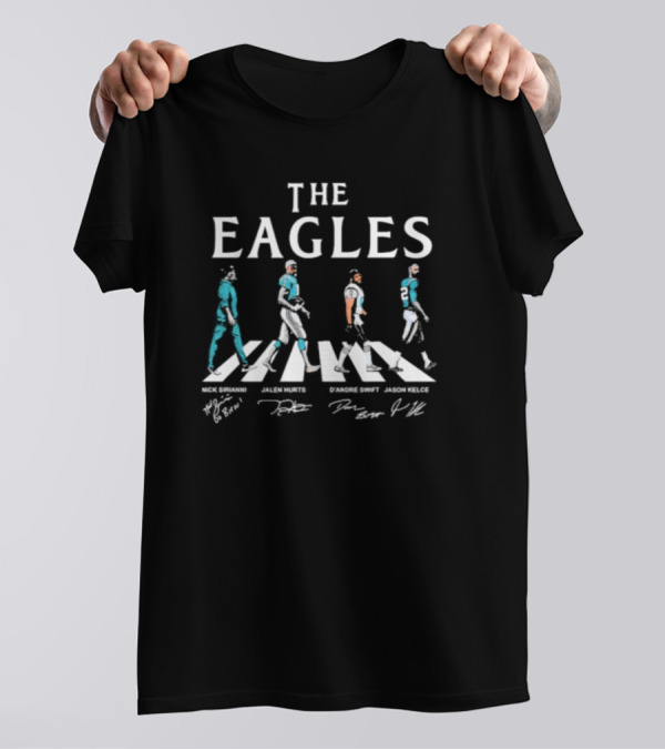 Eagles Abbey Road Nick Sirianni Jalen Hurts D'Andre Swift Jason Kelce T-Shirt