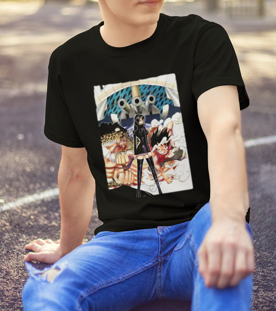 Geo Aw Enies Lobby Arc Animes Luffy Robin Lucci Cannon T-Shirt