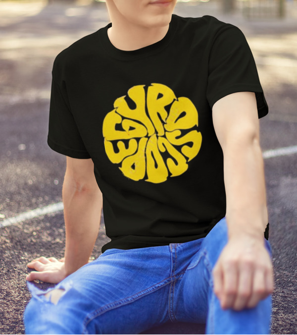 Gyroscope Liquid Logo Yellow Circular Text T-Shirt