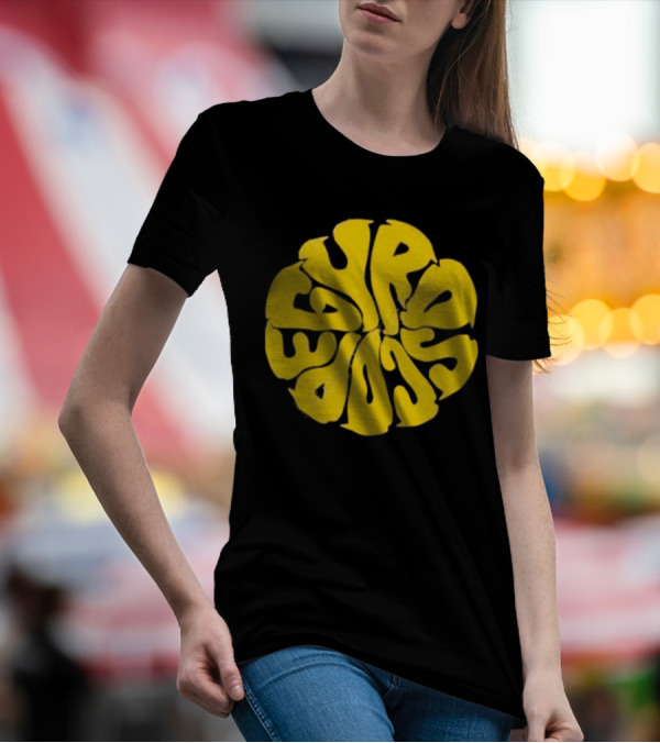Gyroscope Liquid Logo Yellow Circular Text T-Shirt