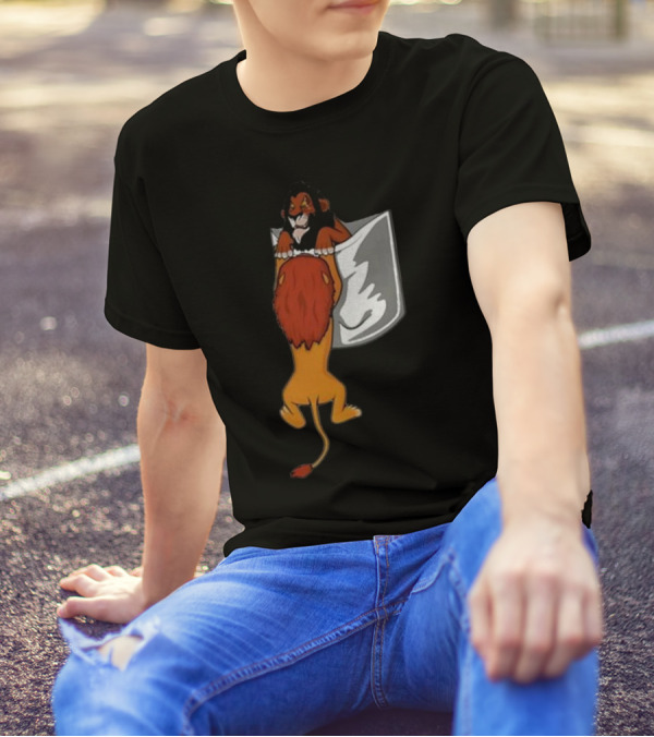 Lion Scar And Mufasa Hanging Pocket T-Shirt