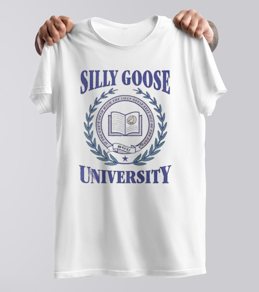 Silly Goose University Laurel Wreath Seal Emblem T-Shirt