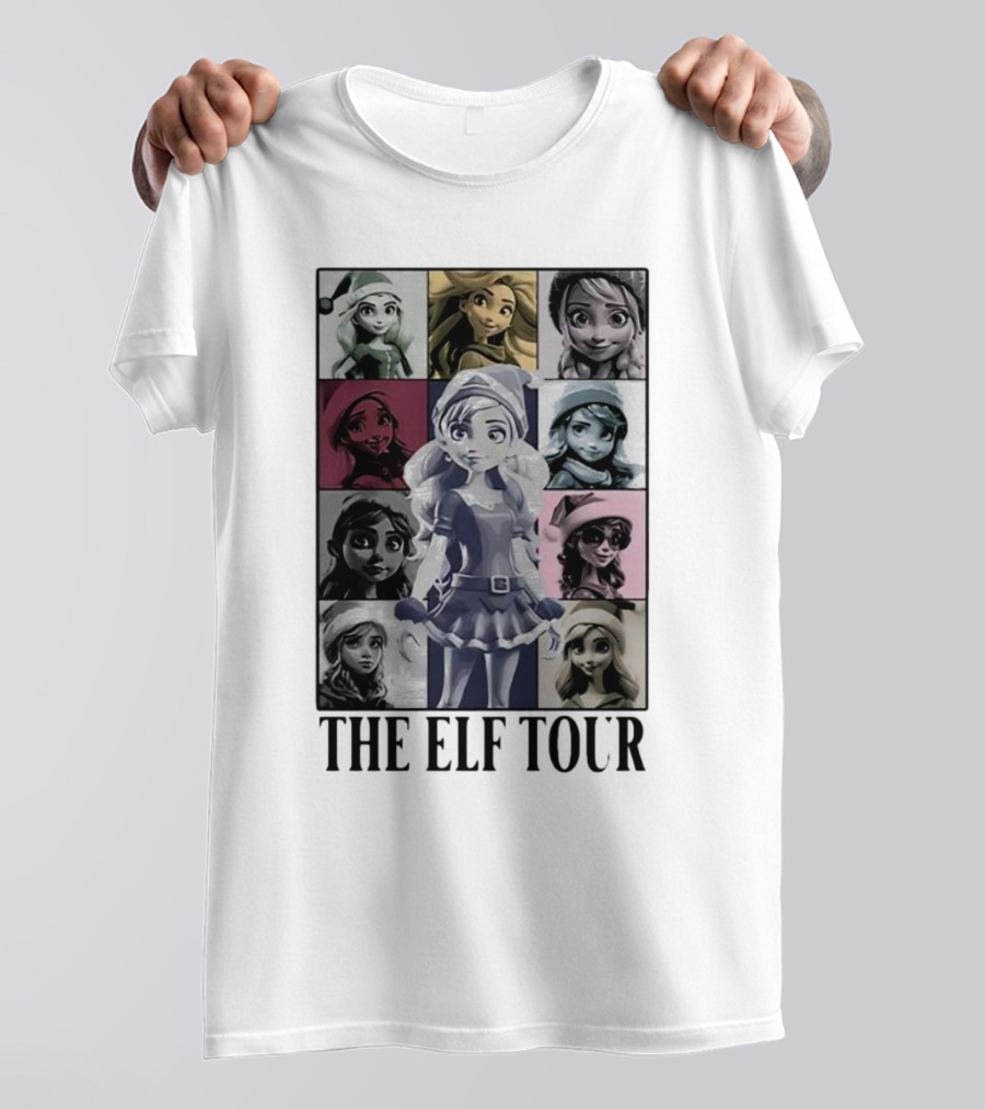 The Elf Tour Animated Character Montage T-Shirt