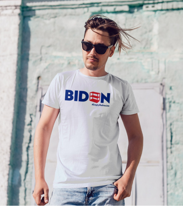 BIDEN Empty Shelves Joe Hashtag Symbolic Red Shelves Replacement T-Shirt