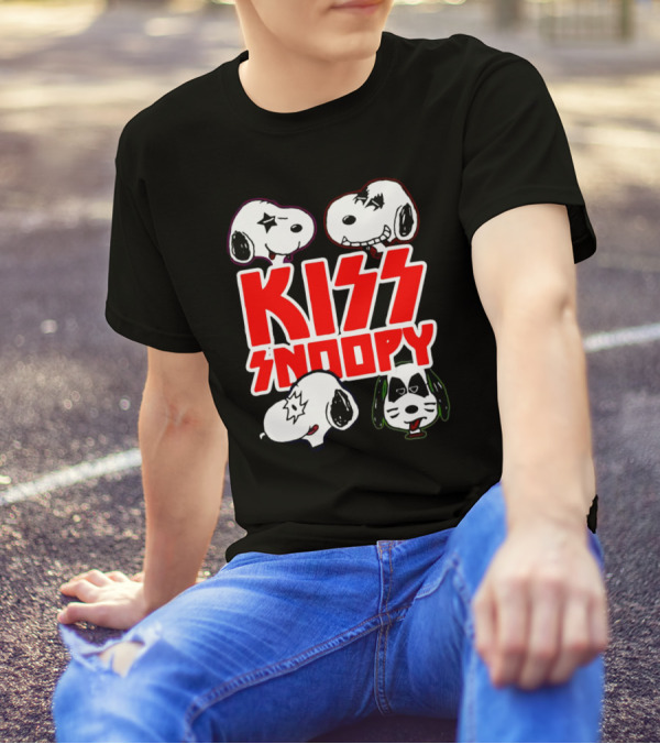 Kiss Snoopy Faces Rock Band T-Shirt