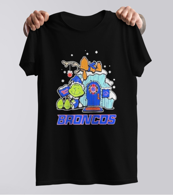 Broncos Grinch Christmas Welcome Boise State T-Shirt