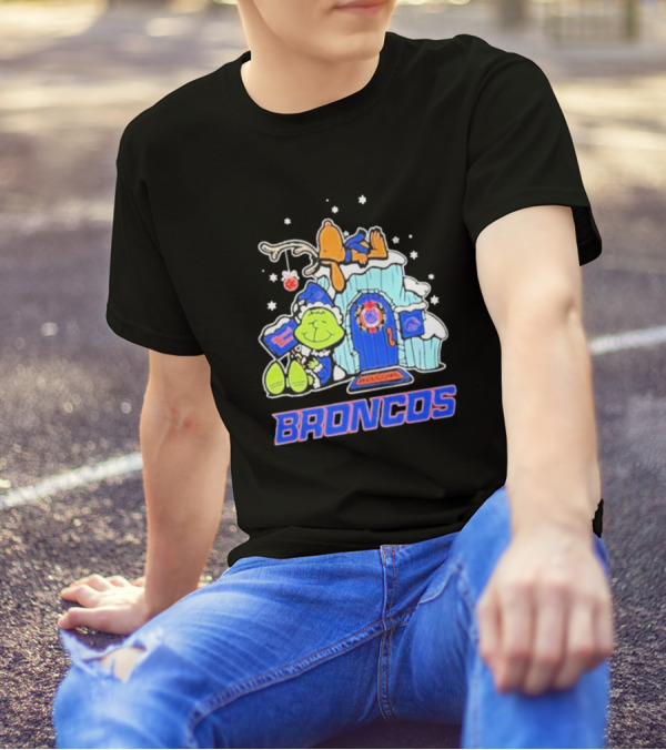Broncos Grinch Christmas Welcome Boise State T-Shirt
