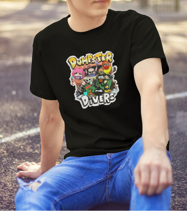Neebs Gaming Merch Dumpster Divers Animated Character Adventure T-Shirt