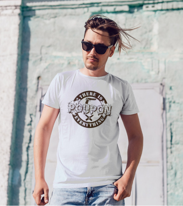 There Is Poupon On Everything Brown Circular Text With Stars T-Shirt