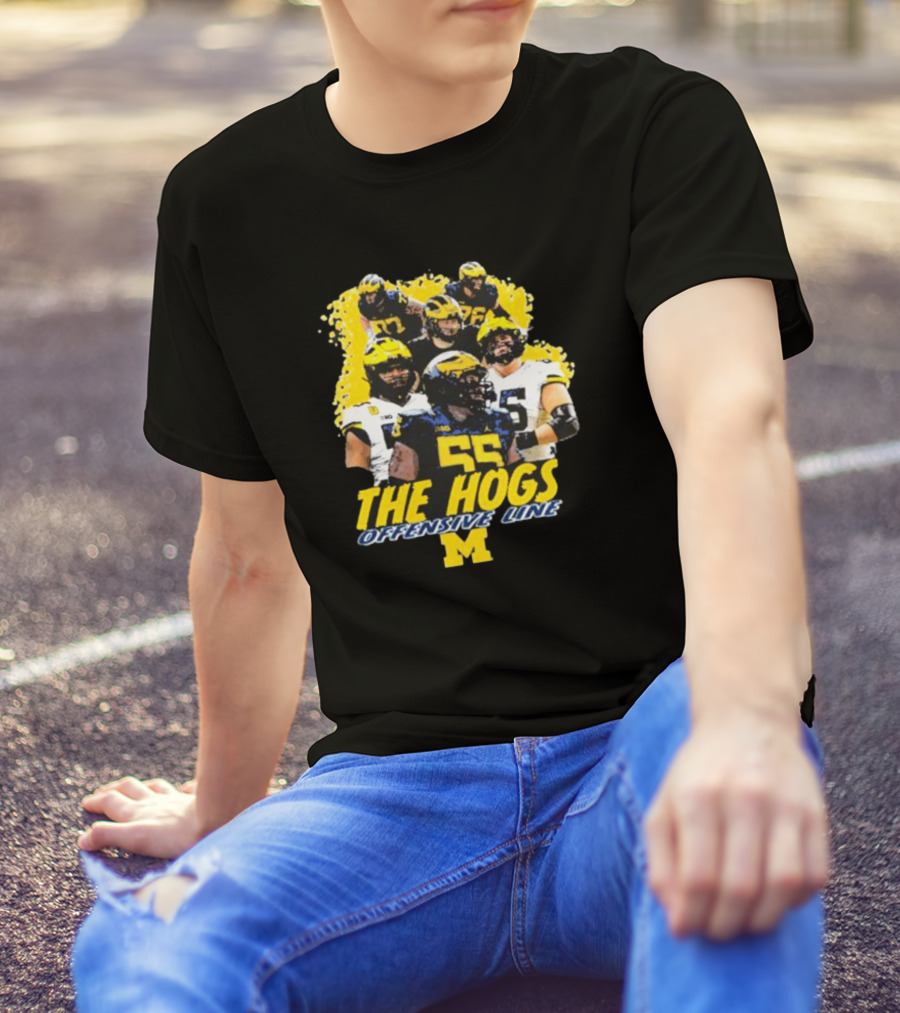 Valiant University Of Michigan Football The Hogs Offensive Line Team Spirit T-Shirt