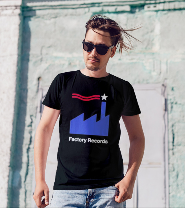 Factory Records Iconic Logo With Star And Stripes Factory T-Shirt