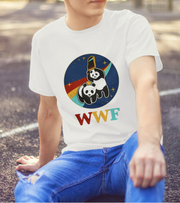 WWF Panda Bear Wrestling NASA Space T-Shirt