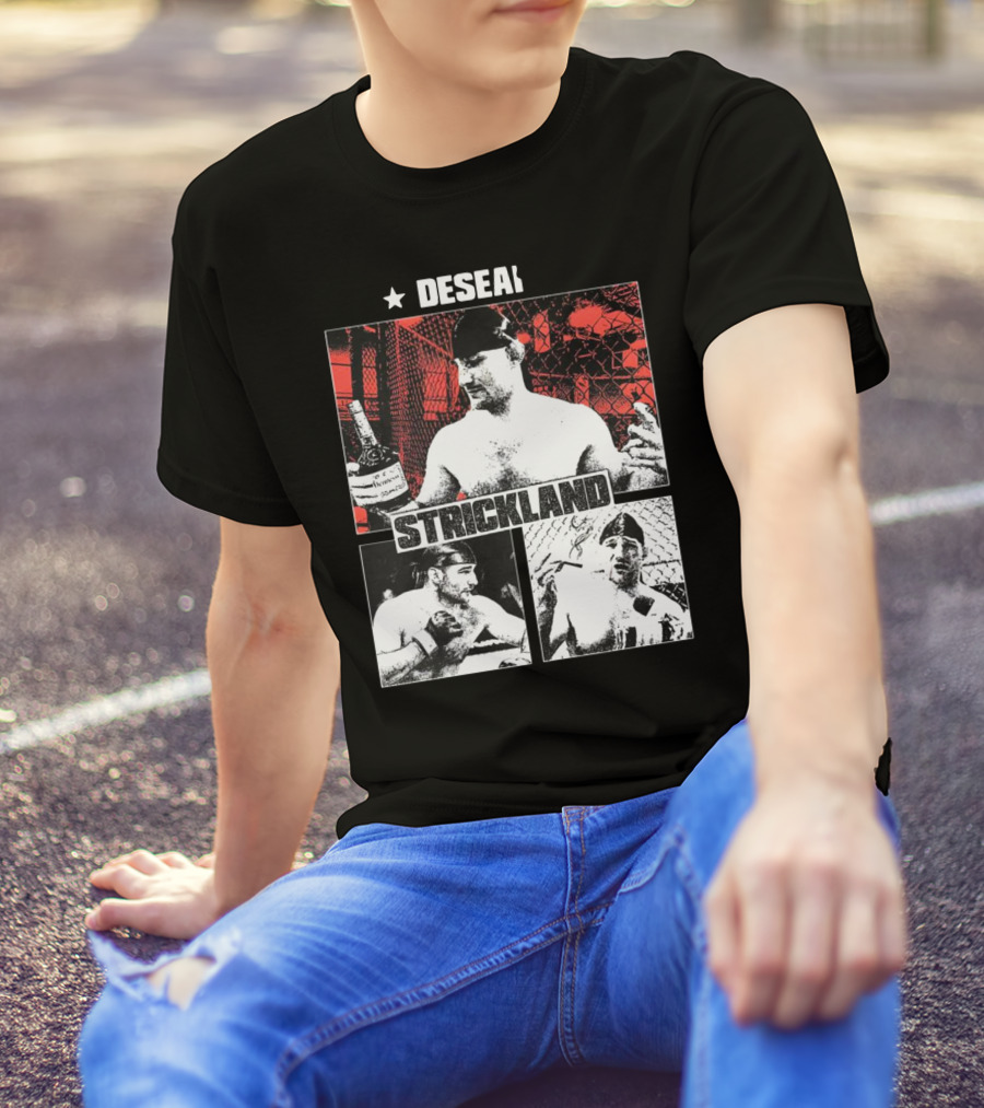 Desean Strickland Cage Fighter Portrait Montage T-Shirt