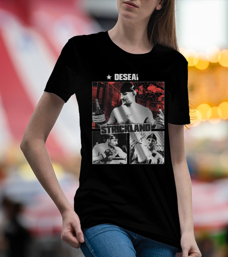 Desean Strickland Cage Fighter Portrait Montage T-Shirt