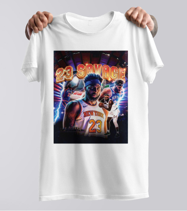 Mitchell Robinson New York 23 Savage Basketball Highlights T-Shirt