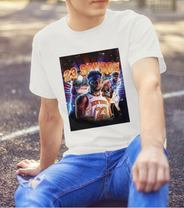 Mitchell Robinson New York 23 Savage Basketball Highlights T-Shirt