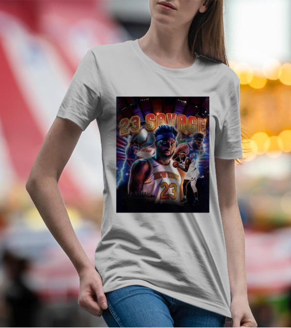 Mitchell Robinson New York 23 Savage Basketball Highlights T-Shirt
