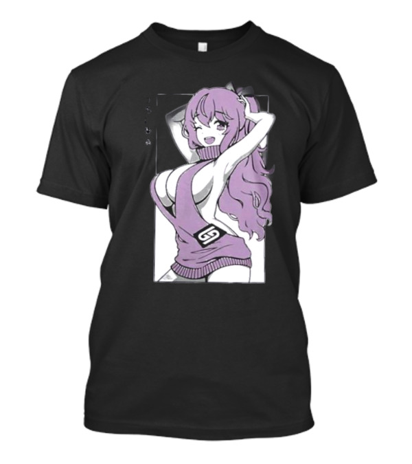 GamerSupps Waifu Purple Anime Character T-Shirt