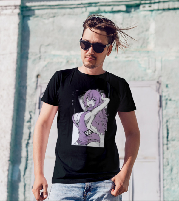 GamerSupps Waifu Purple Anime Character T-Shirt