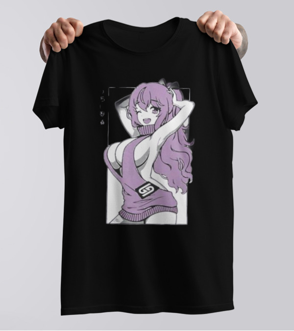 GamerSupps Waifu Purple Anime Character T-Shirt