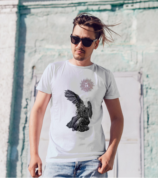 Angel And Skull Sun By Micah Ulrich T-Shirt