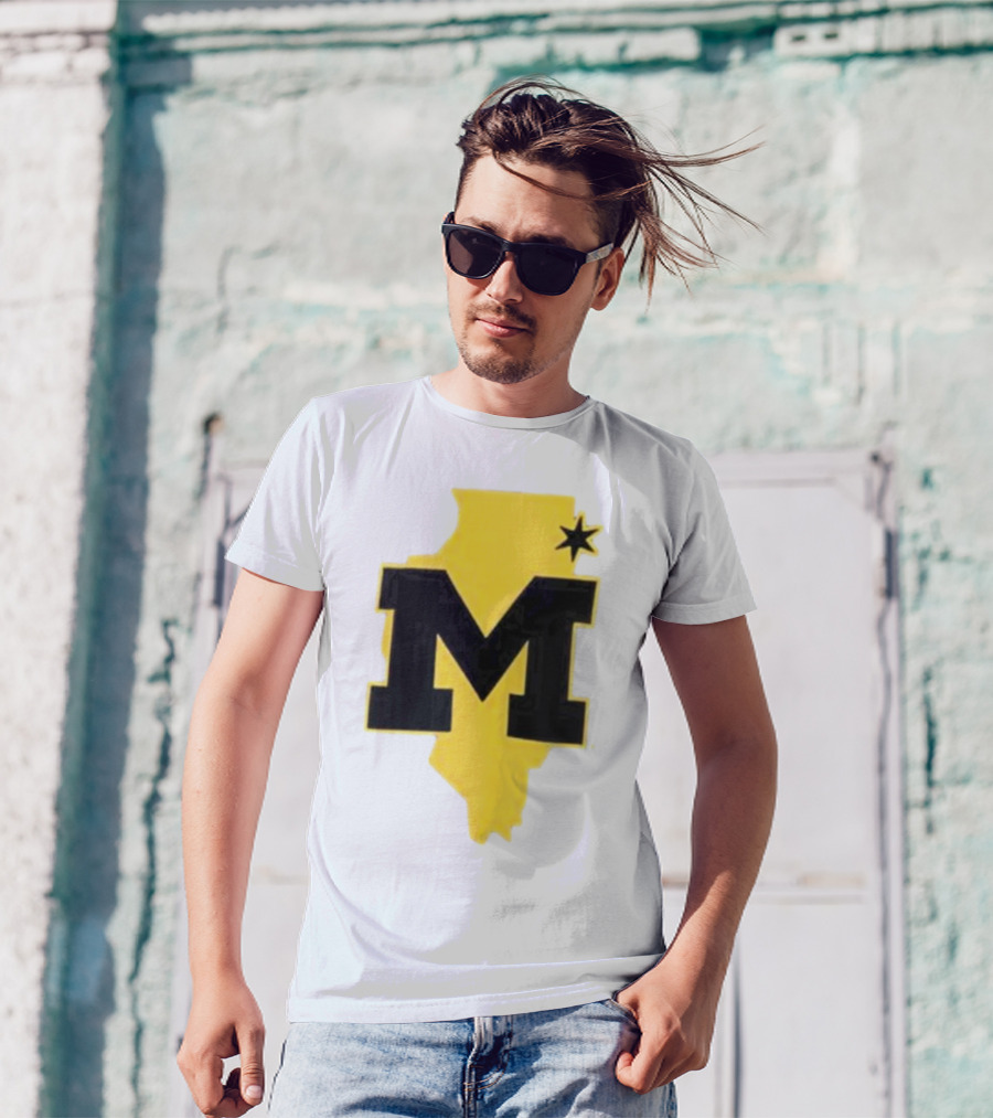 University Of Michigan M Den Pop-Up Chicago Map T-Shirt