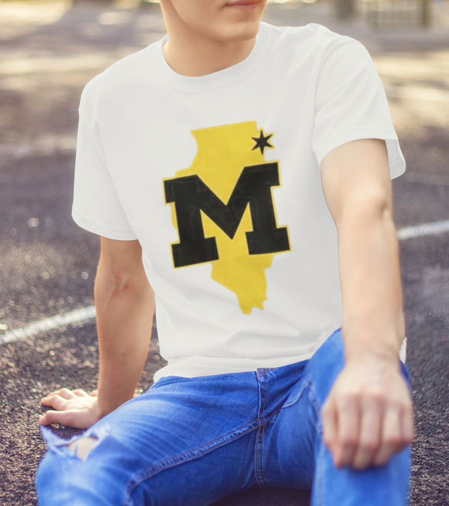 University Of Michigan M Den Pop-Up Chicago Map T-Shirt