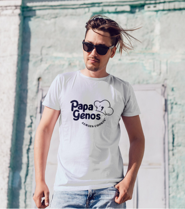 Papa Genos Always Cookin' Chef Hat 7 T-Shirt