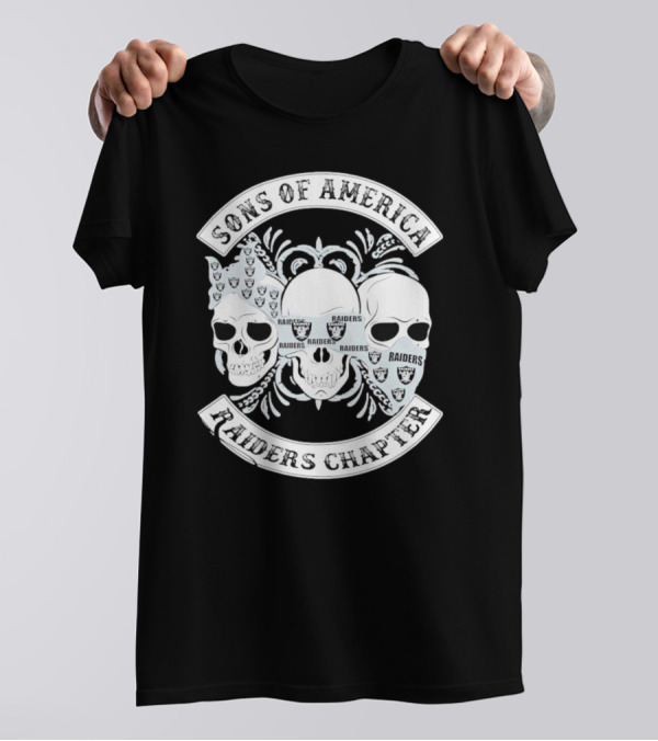 Sons Of America Raiders Chapter Skulls With Raiders T-Shirt