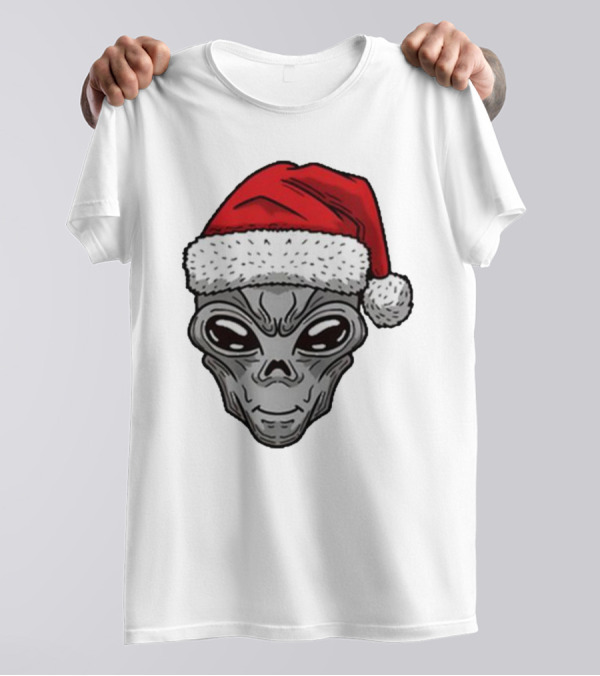 Santa Hat Alien Xmas T-Shirt