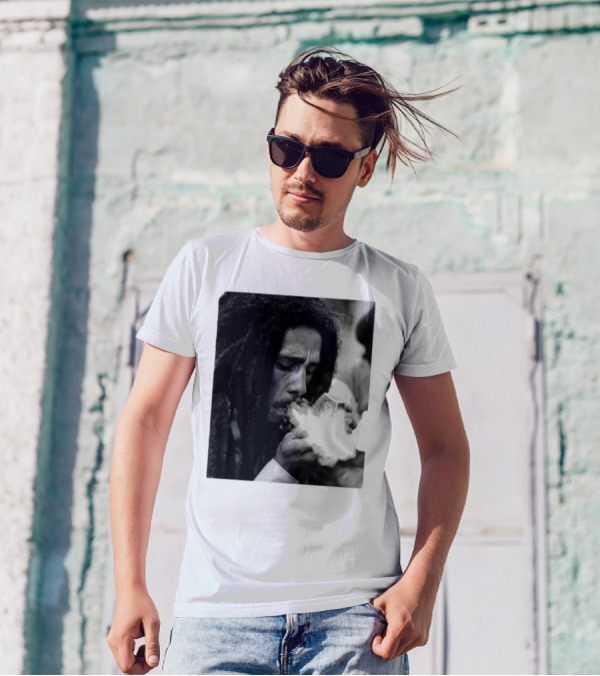 Rui Bob Marley Smoking Image T-Shirt