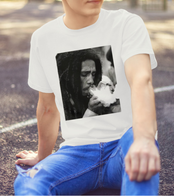 Rui Bob Marley Smoking Image T-Shirt