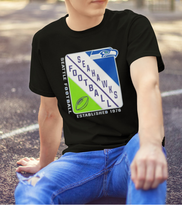Seattle Seahawks Football Established 1976 Logo Seahawks Head T-Shirt