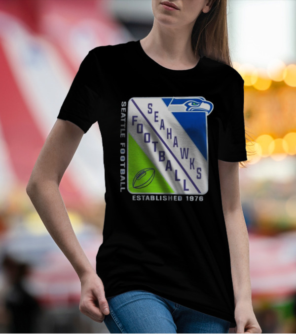 Seattle Seahawks Football Established 1976 Logo Seahawks Head T-Shirt