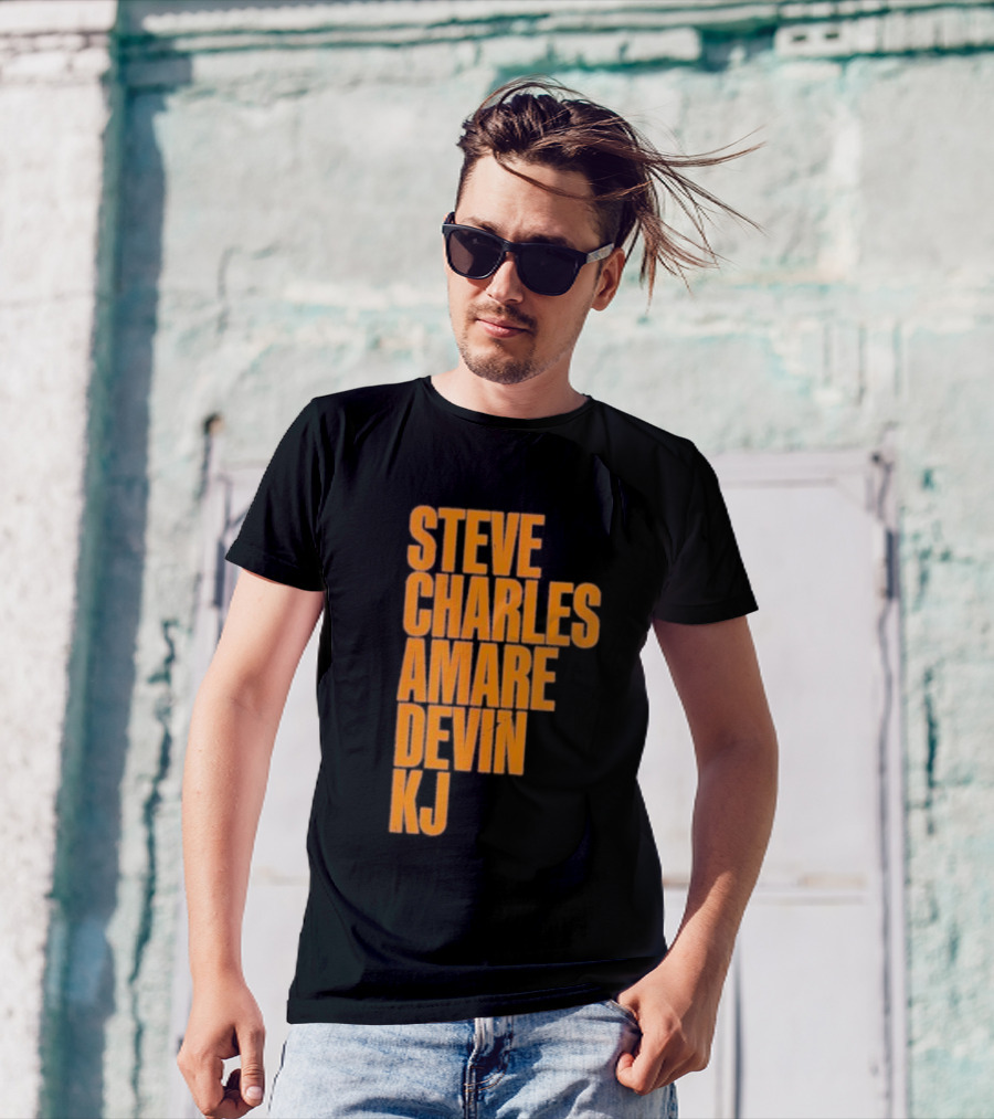 Steve Charles Amare Devin KJ Basketball Legends T-Shirt
