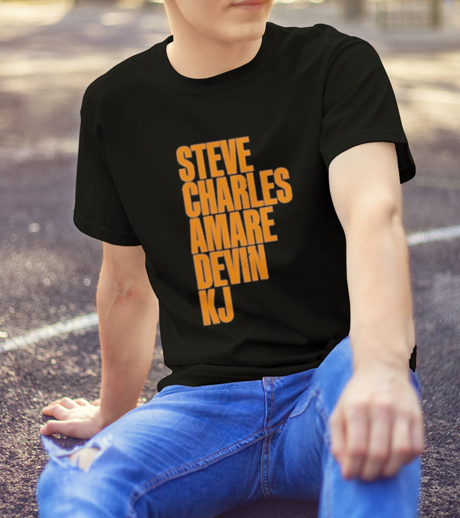 Steve Charles Amare Devin KJ Basketball Legends T-Shirt