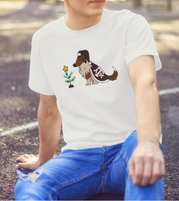Texas A&M Reveille And Christmas Tree Star T-Shirt