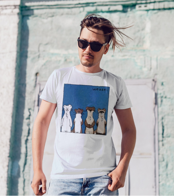 Weasel Quartet Cartoon Art Featuring Four Cute Mustelids T-Shirt
