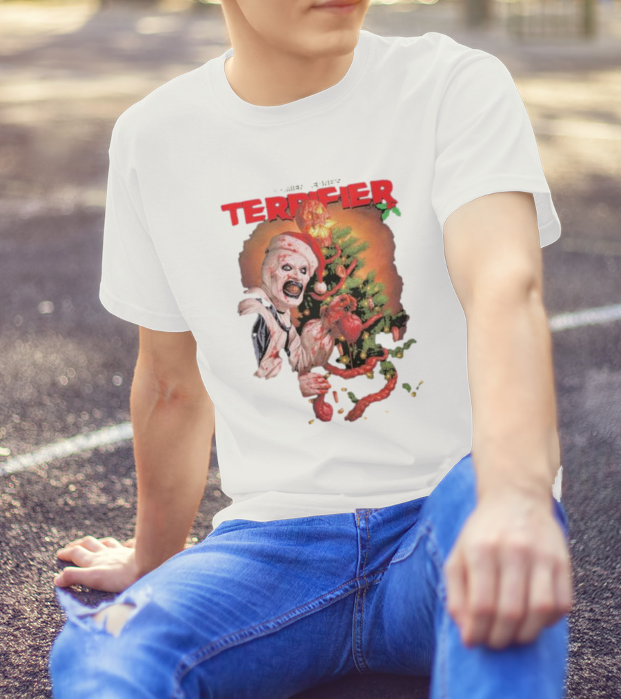 Damien Leone Terrifier Christmas Horror Santa With Christmas Tree T-Shirt